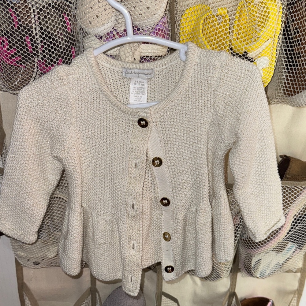 First Impressions Cream Knit Cardigan